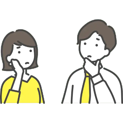 悩む男女のイラスト