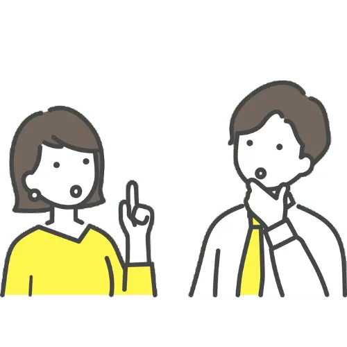 相談する男女のイラスト