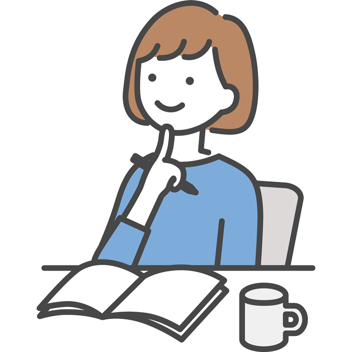 イメージを浮かべる女性のイラスト